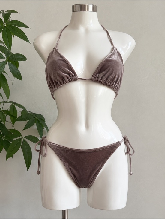 SKIMS Other - ✨ NWT SKIMS Velvet Triangle Bikini Set – Amber – Size Large ✨